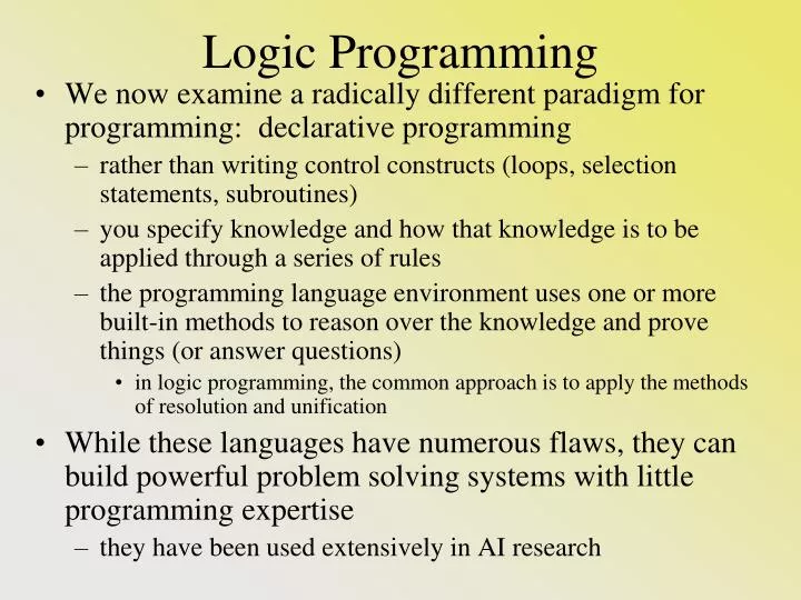 common declarative programming paradigms Definitions of programming paradigm the most common are based on shared memory declarative programming paradigms were developed. common declarative programming paradigms Definitions of programming paradigm the most common are based on shared memory declarative programming paradigms were developed.