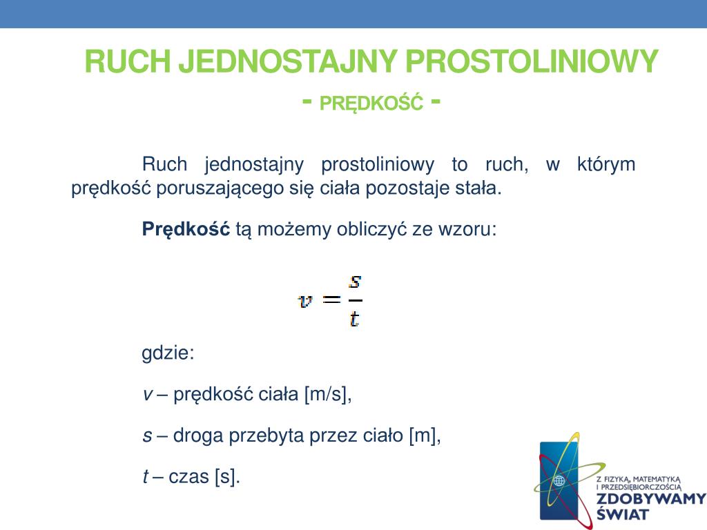 Co To Jest Ruch Jednostajny Prostoliniowy PPT - Zadanie projektowe PowerPoint Presentation, free download - ID