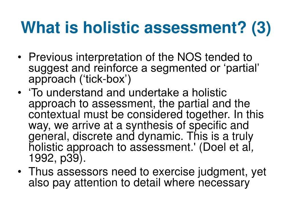 PPT - Introduction: The Role Of Holistic Assessment For The PCF ...