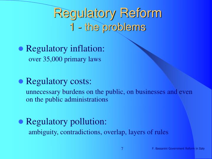 the problems of regulations the problems of regulations