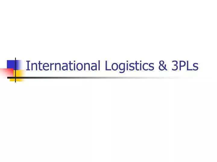 international logistics 3pls n.