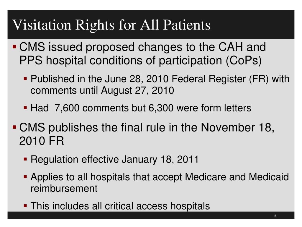 PPT CMS Final Hospital CoP Patient Visitation Rights PowerPoint