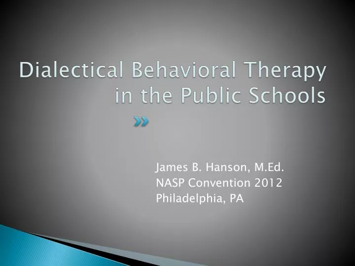 dialectical behavioral therapy in the public schools n.