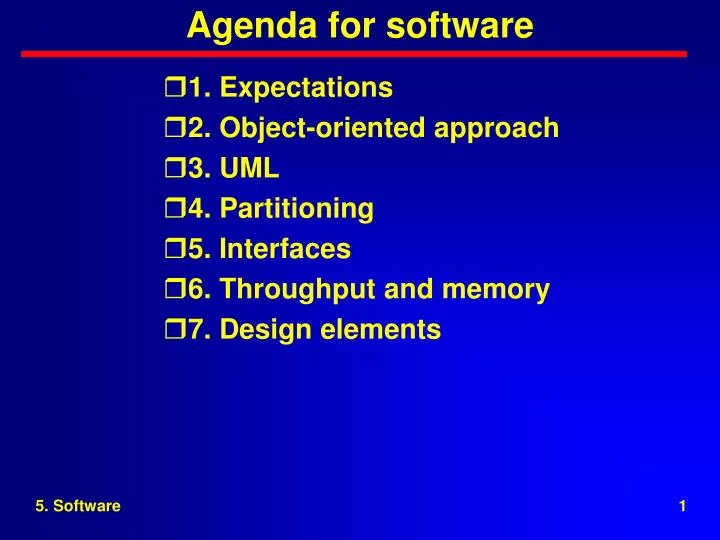 agenda for software n.