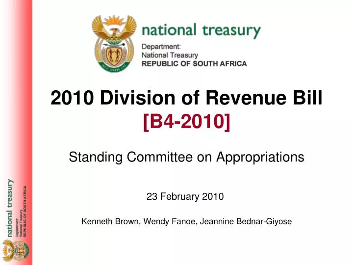 2010 division of revenue bill b4 2010 n.