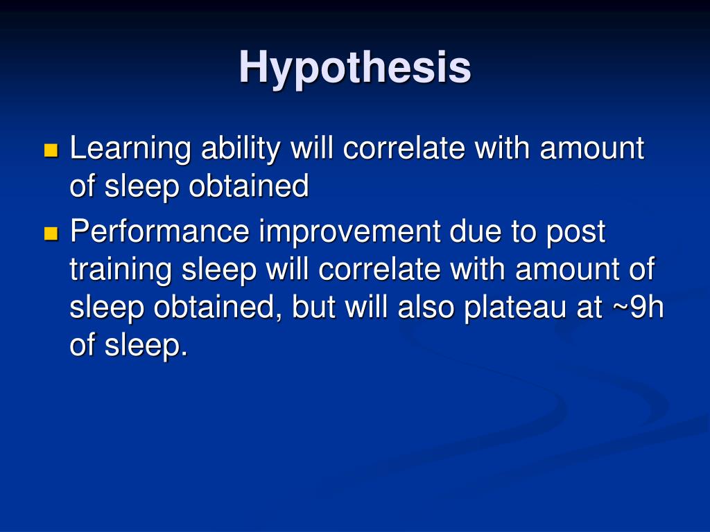 hypothesis on sleep deprivation
