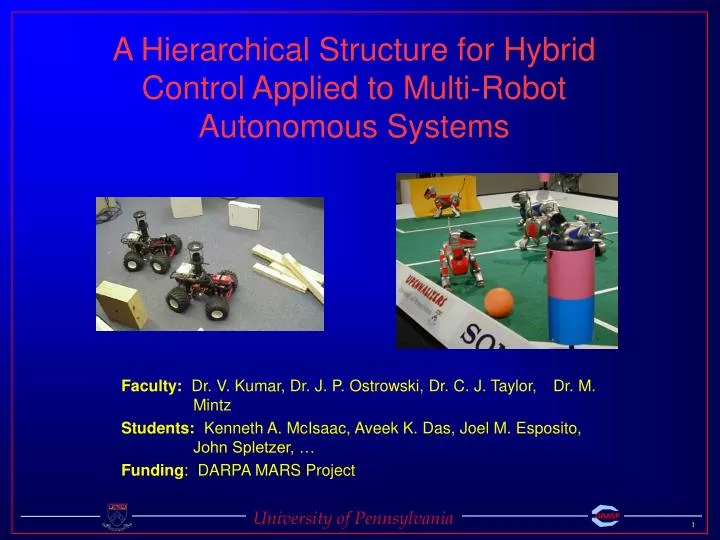 PPT - A Hierarchical Structure for Hybrid Control Applied to Multi ...