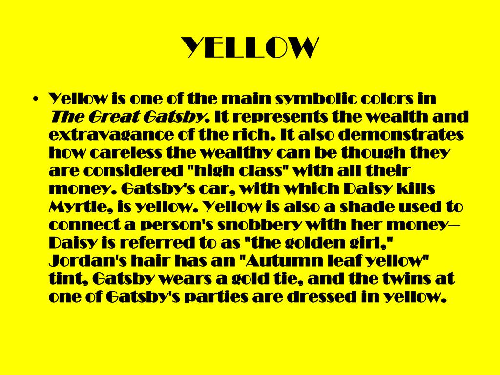 color symbols in the great gatsby