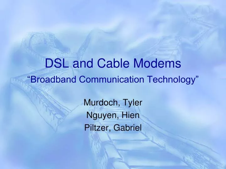 dsl and cable modems broadband communication technology n.