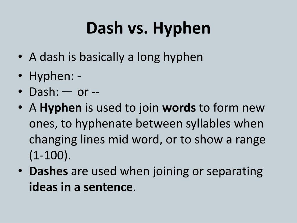 en dash example en dash example