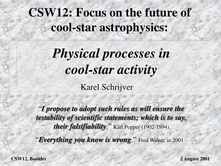 physical processes in cool star activity n.