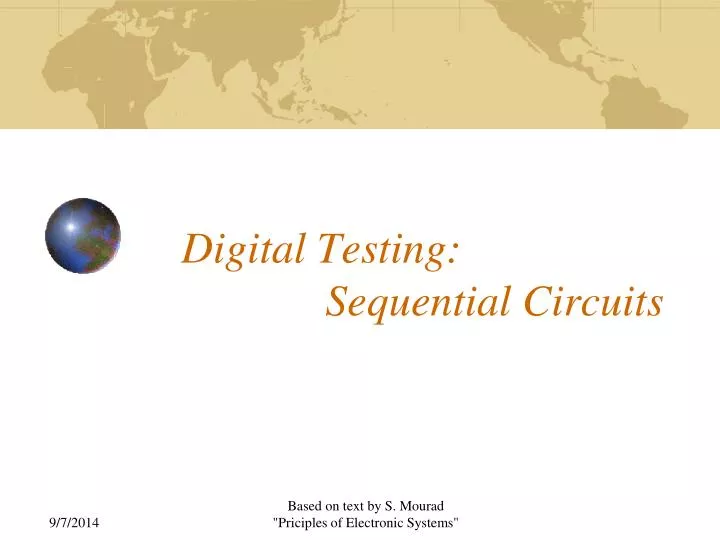 digital testing sequential circuits n.