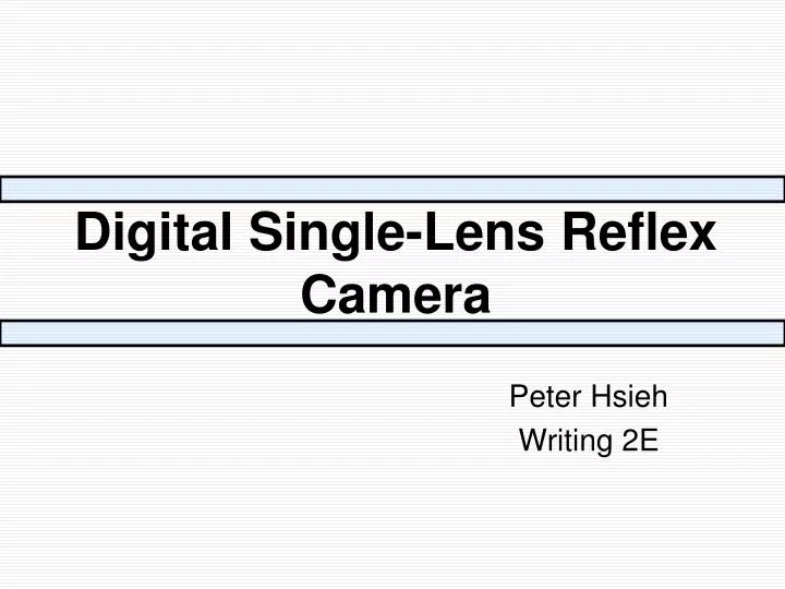 digital single lens reflex camera n.