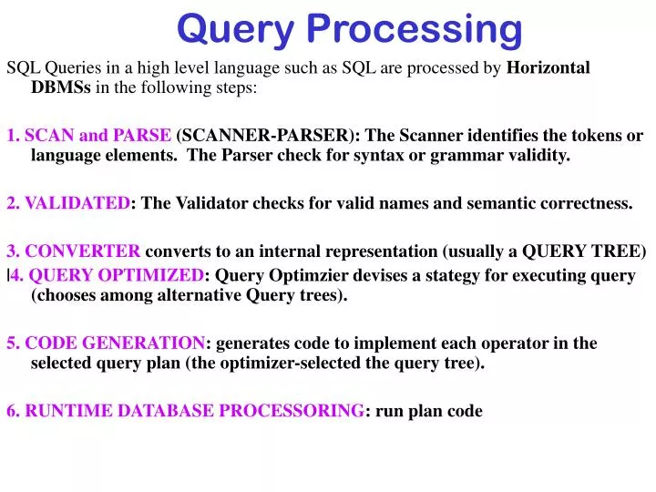 query processing n.