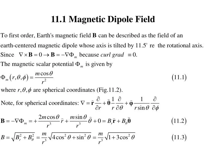 11 1 magnetic dipole field n.