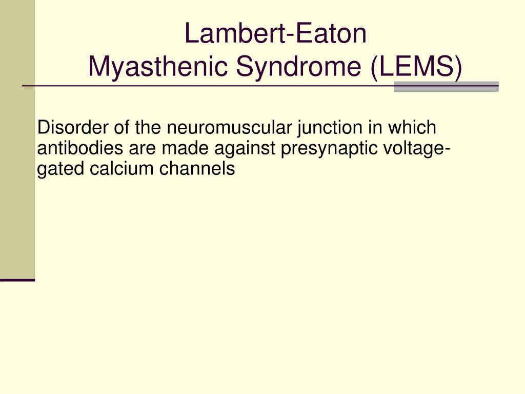 What is Lambert-Eaton syndrome? - Quora