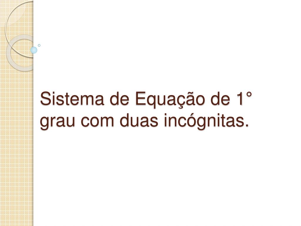 sistema de equação 1 grau