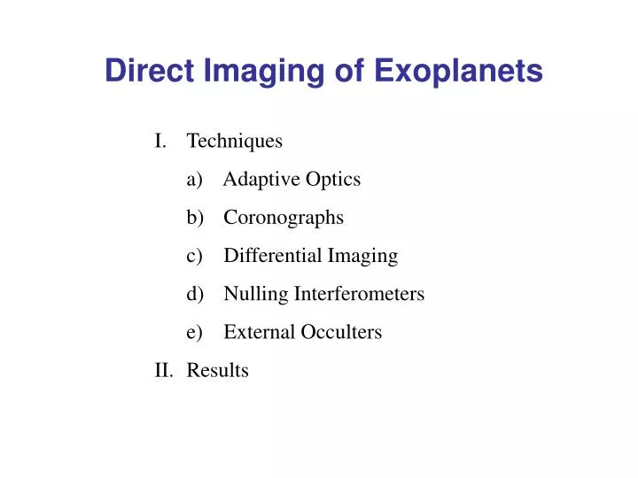 direct imaging of exoplanets n.
