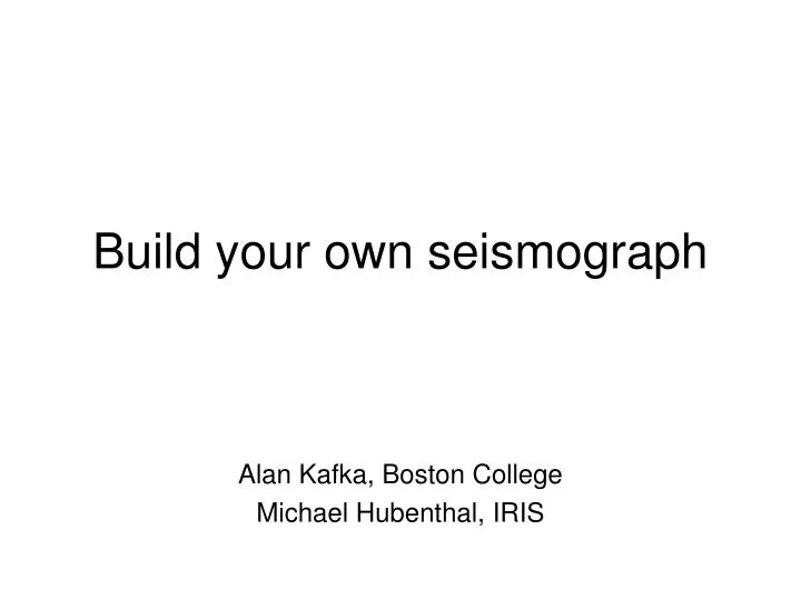 build your own seismograph n.
