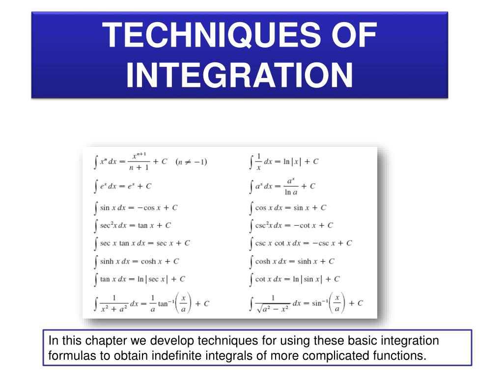 PPT - TECHNIQUES OF INTEGRATION PowerPoint Presentation, free download -  ID:4055505
