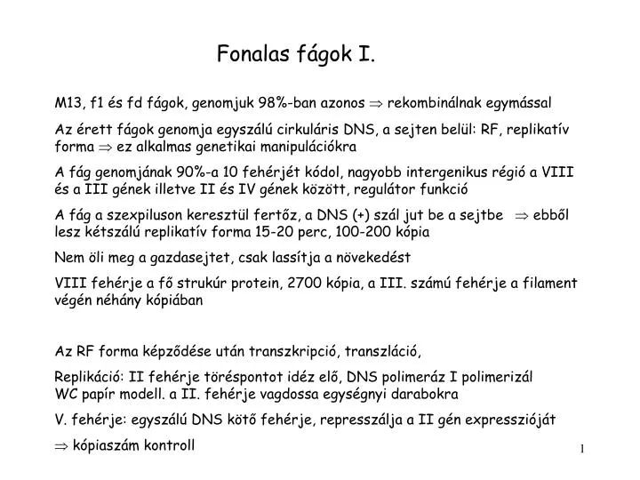 PPT - Fonalas fágok I. PowerPoint Presentation, free download - ID:4055748
