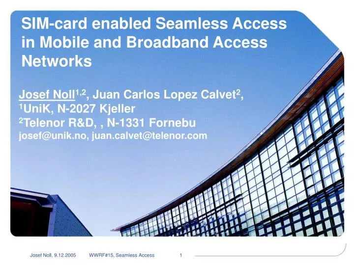 PPT SIMcard enabled Seamless Access in Mobile and Broadband Access
