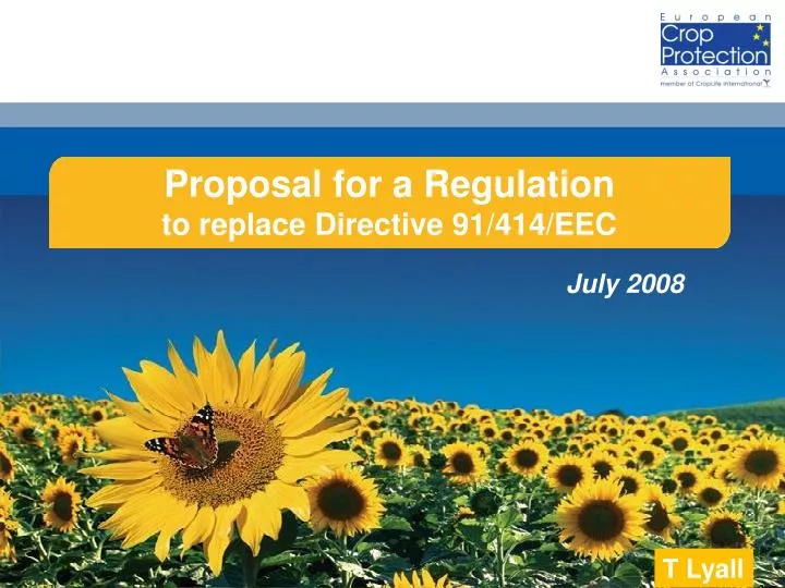 PPT Proposal for a Regulation to replace Directive 91/414/EEC
