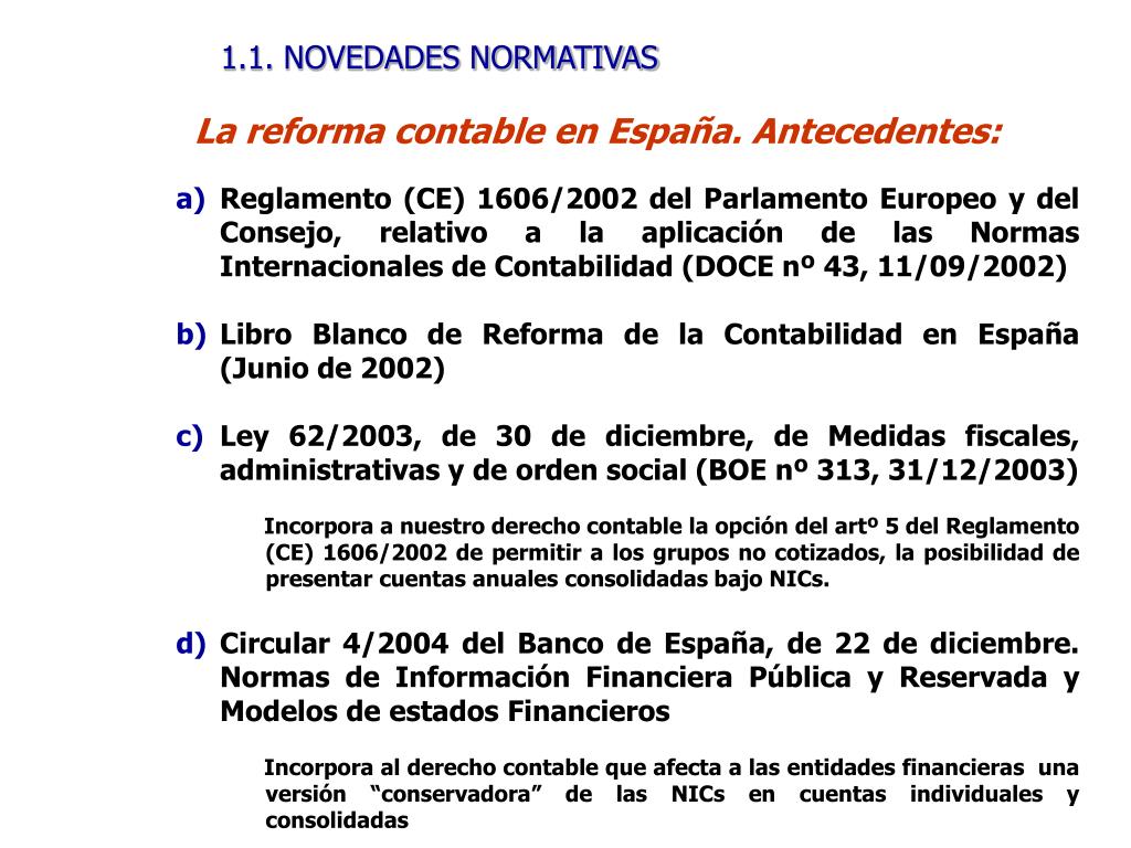 Plantando árboles En segundo lugar Silicio PPT - La reforma contable en España. Antecedentes: PowerPoint Presentation  - ID:4057017