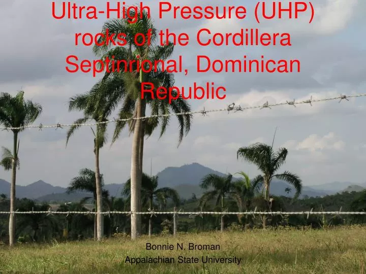 ultra high pressure uhp rocks of the cordillera septinrional dominican republic n.