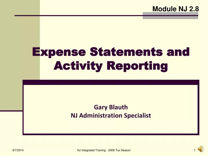 expense statements and activity reporting n.
