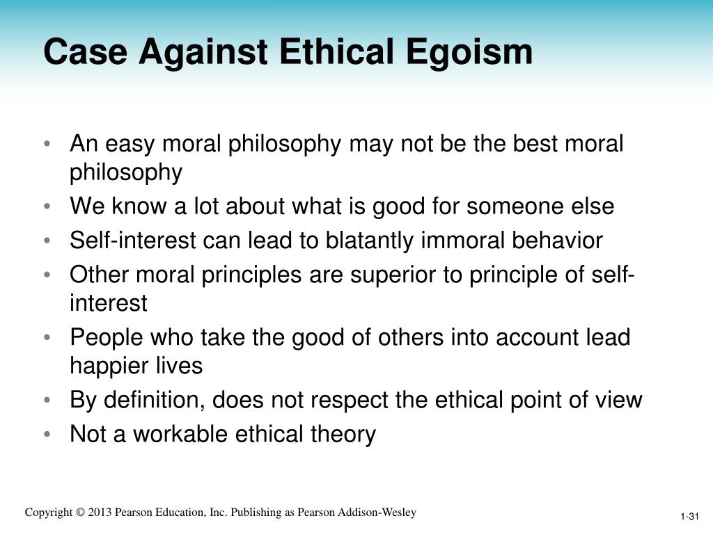ethical egoism example scenario