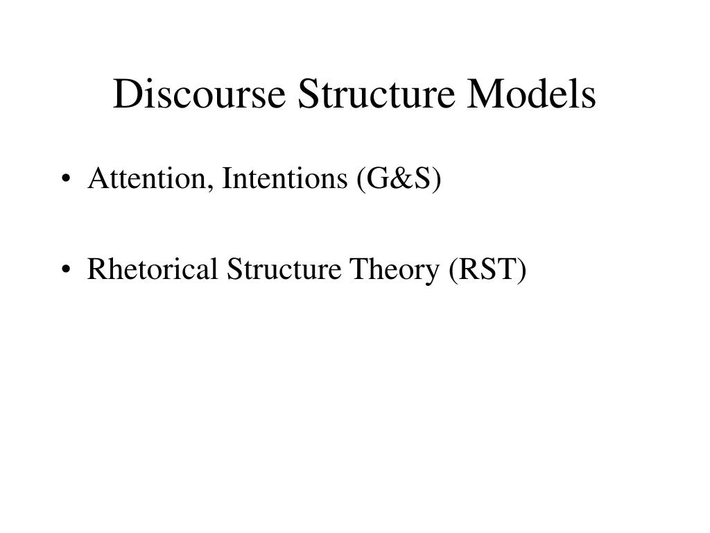 RST model of discourse structure.
