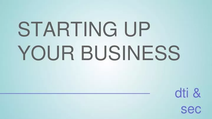 starting up your business n.