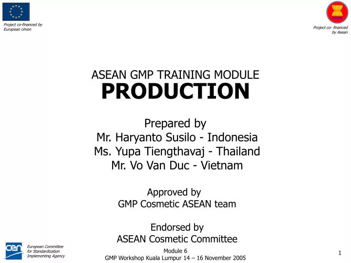 asean gmp training module production n.