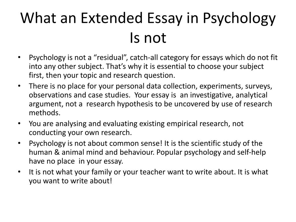 extended essays in psychology