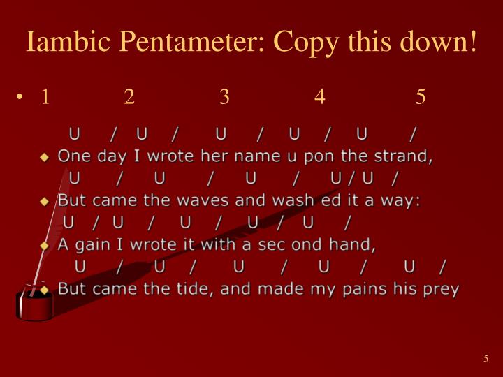 italian sonnet iambic pentameter