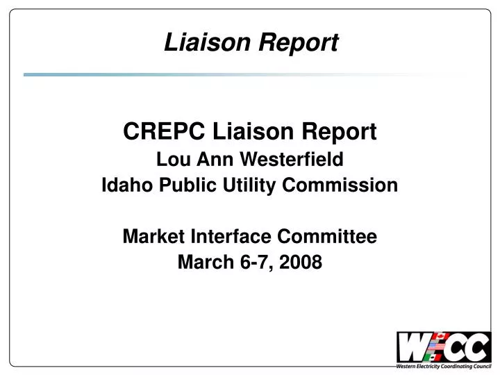 liaison report n.