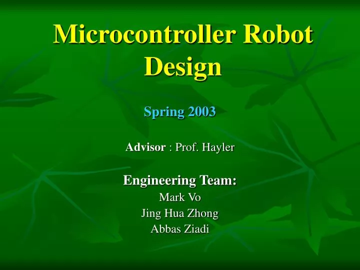 microcontroller robot design n.