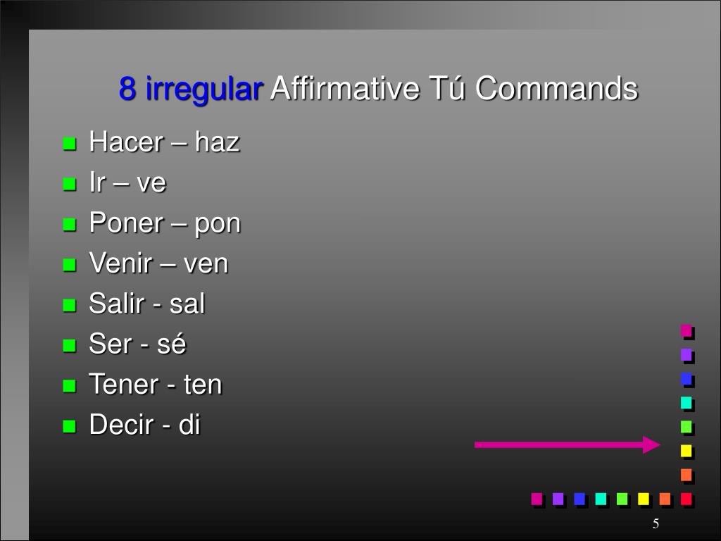 PPT Affirmative Tú Commands PowerPoint Presentation, free download