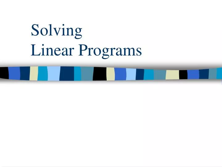 solving linear programs n.