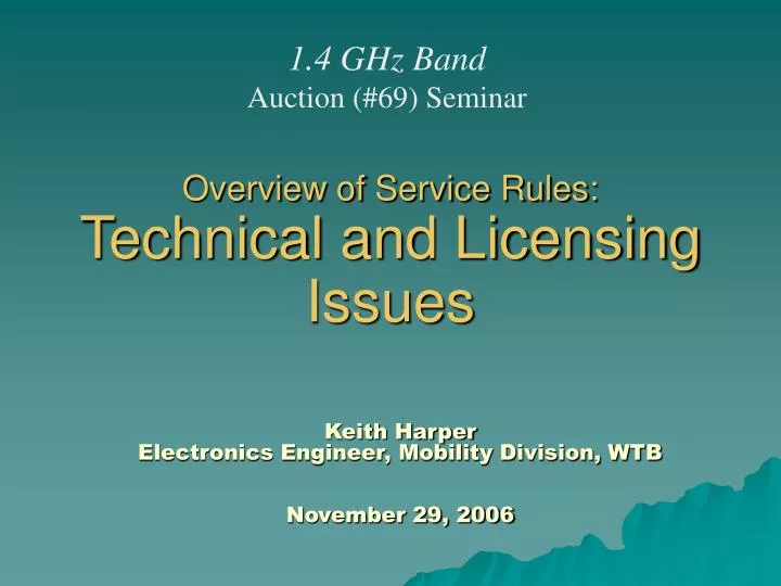 PPT Overview of Service Rules Technical and Licensing Issues