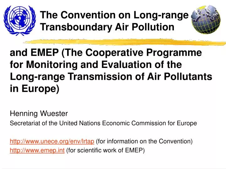 PPT - The Convention On Long-range Transboundary Air Pollution ...