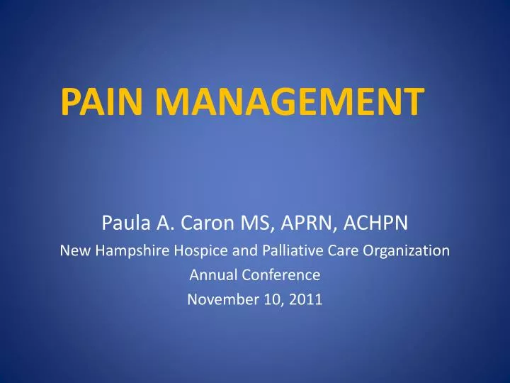 pain management ppt presentation