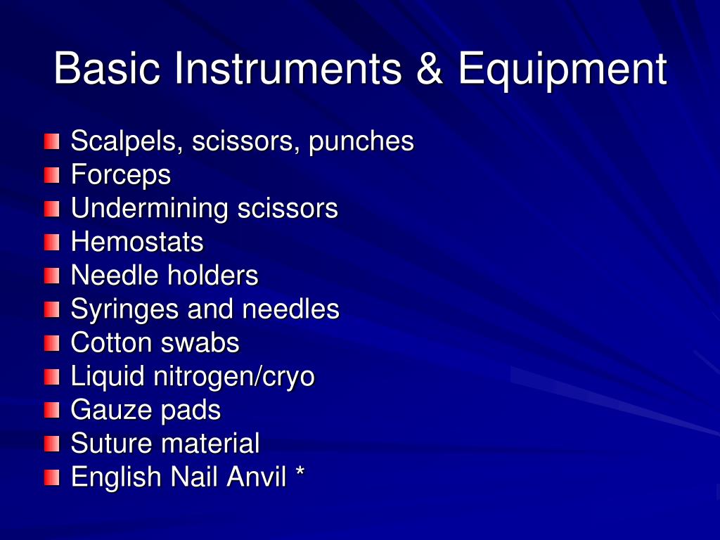basic instruments equipment l