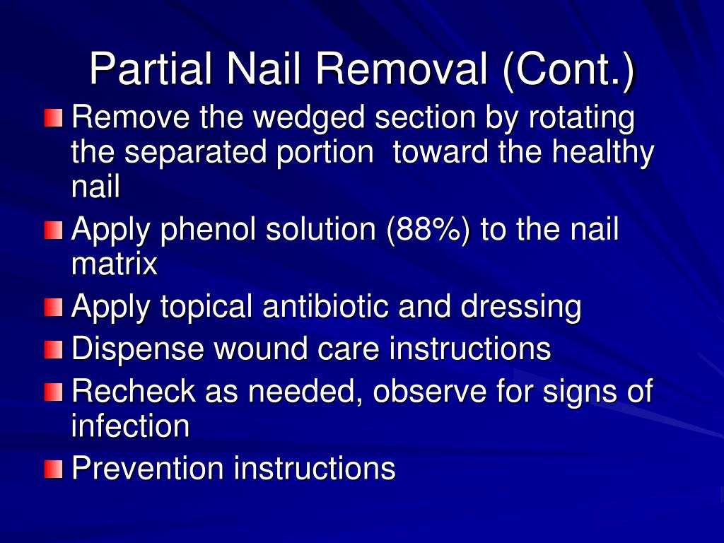 partial nail removal cont l