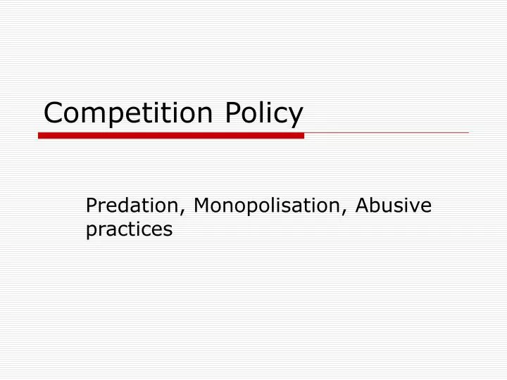 dissertation on competition policy