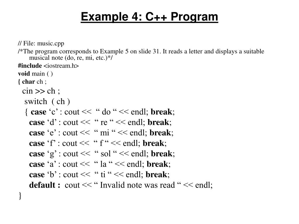 Sampling program