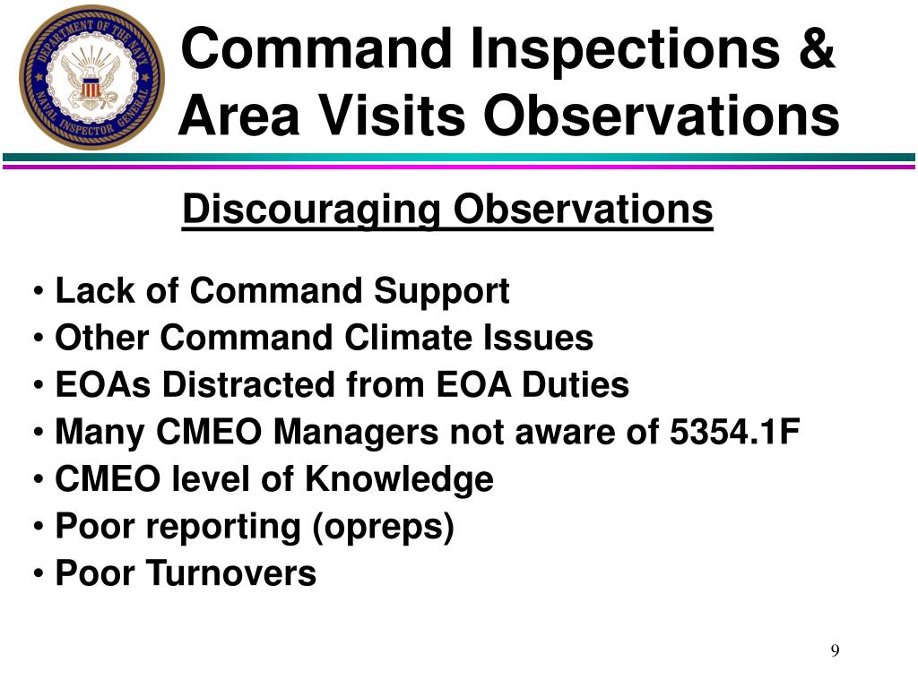 Command Inspection Program PPT - Office of the Naval Inspector General Feedback for the 2010 EOA ...