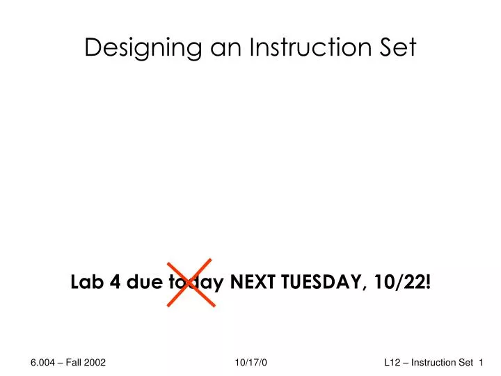 designing an instruction set n.