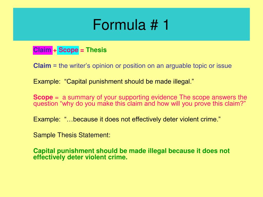 argumentative thesis formula